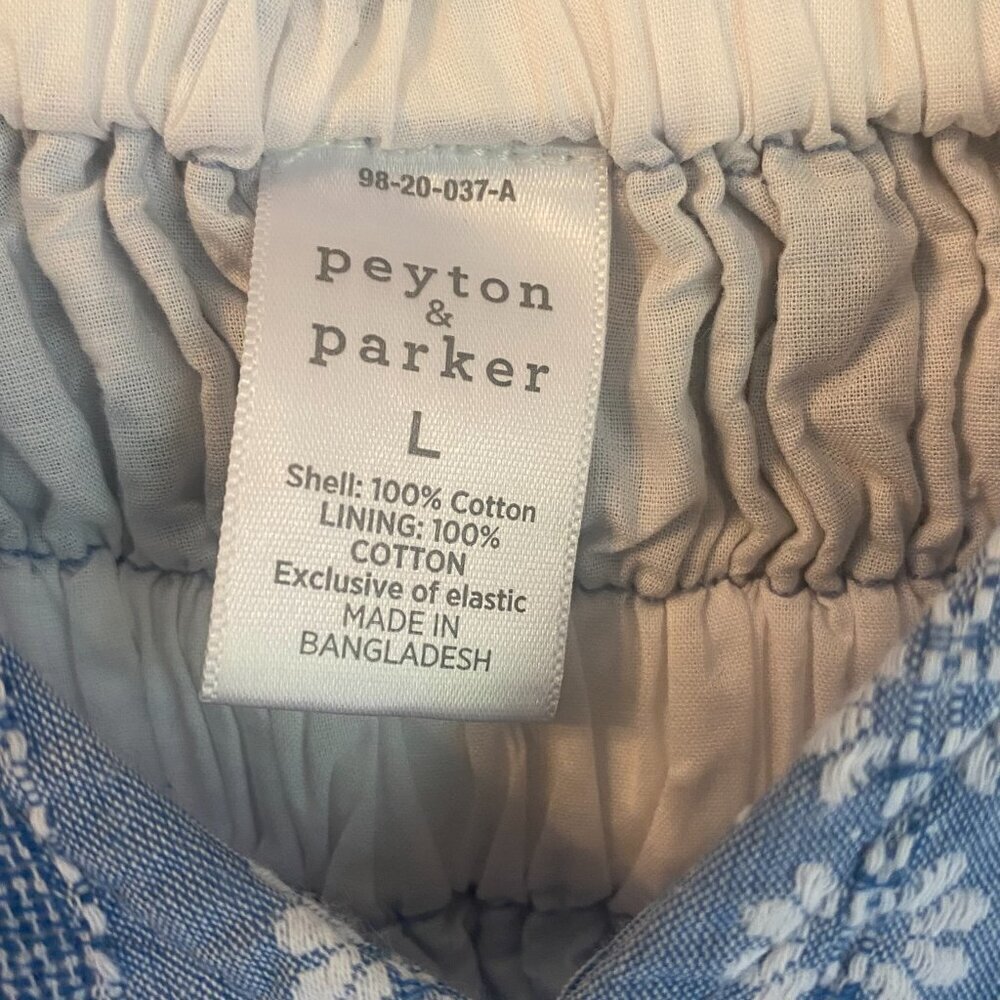 Peyton&Parker Milkmaid Dress Cottagecore Blue White Cap Sleeve Lg - Picture 5 of 7